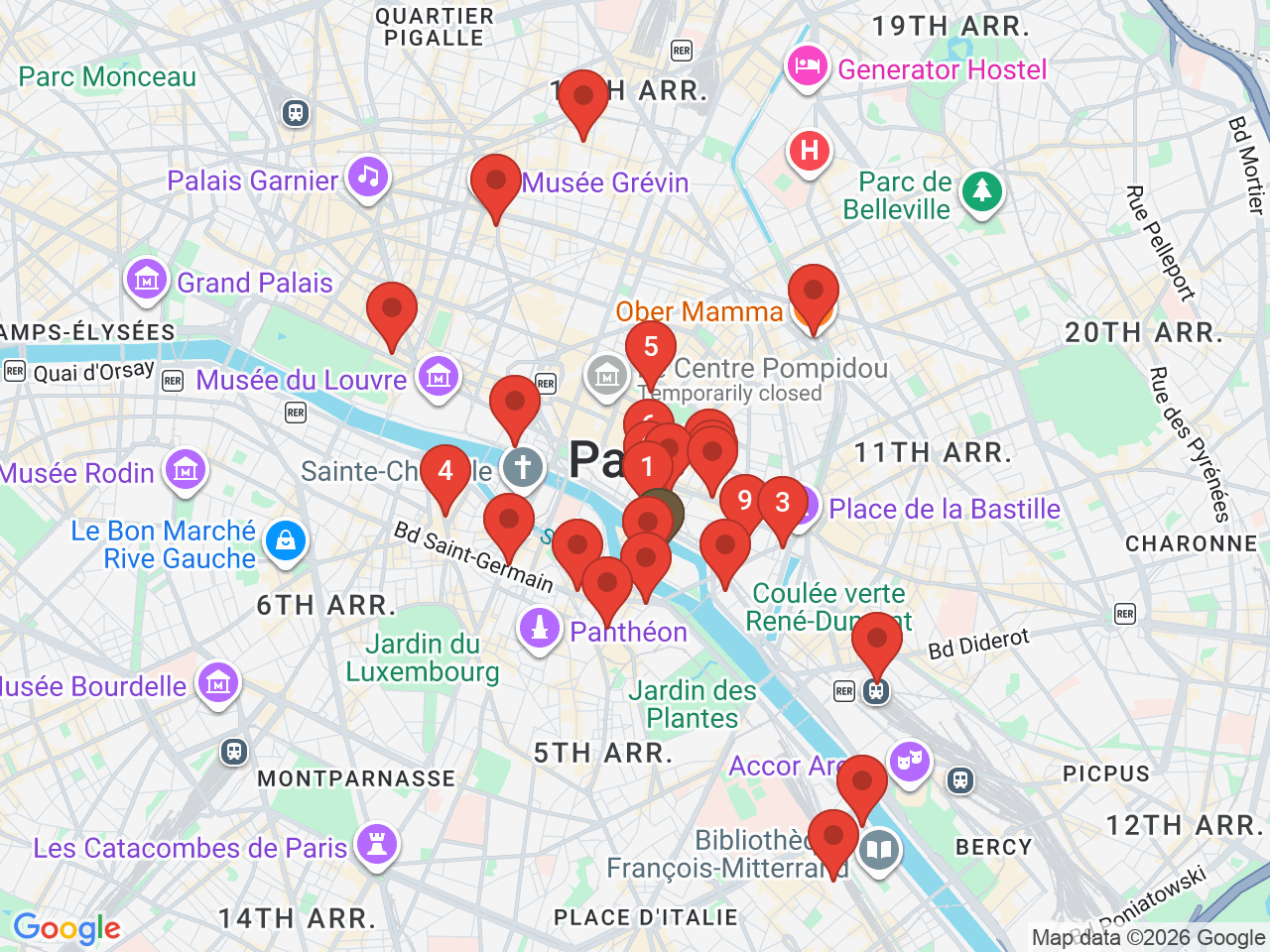 Map of eat & drink near Berthillon