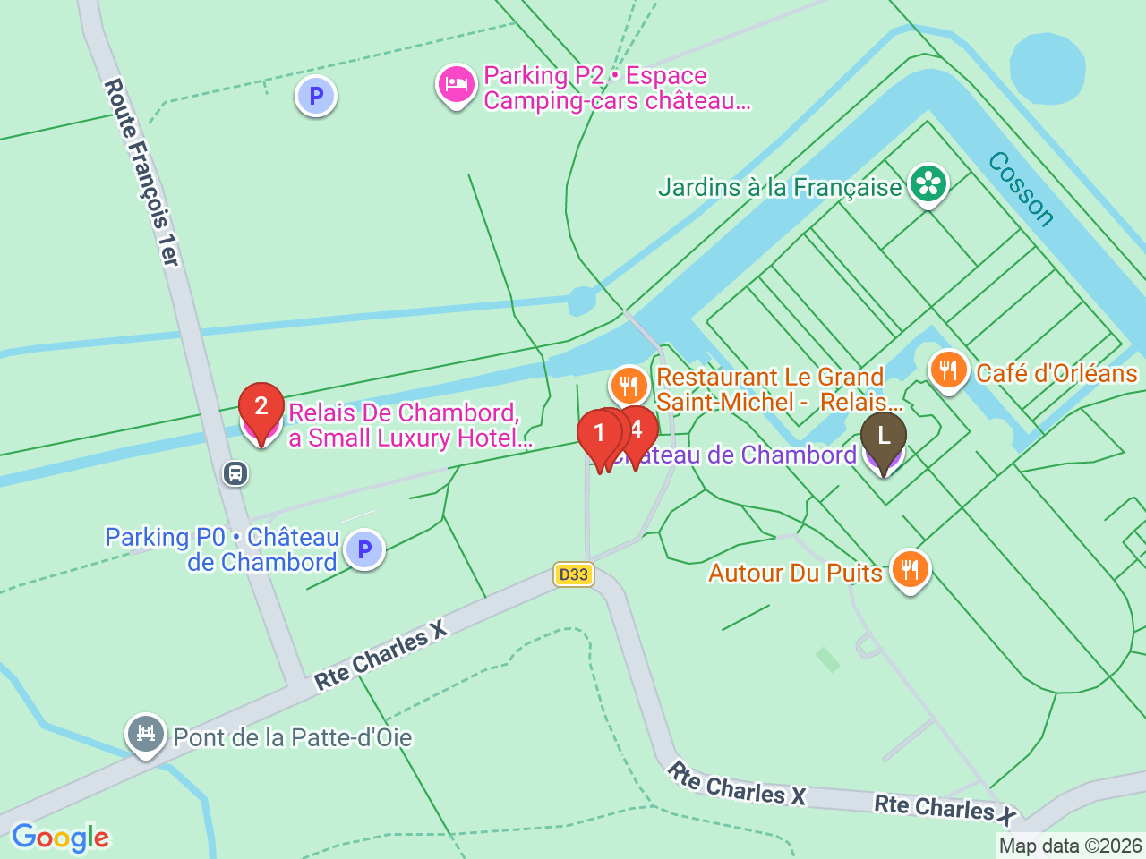 Map of eat & drink near Château de Chambord