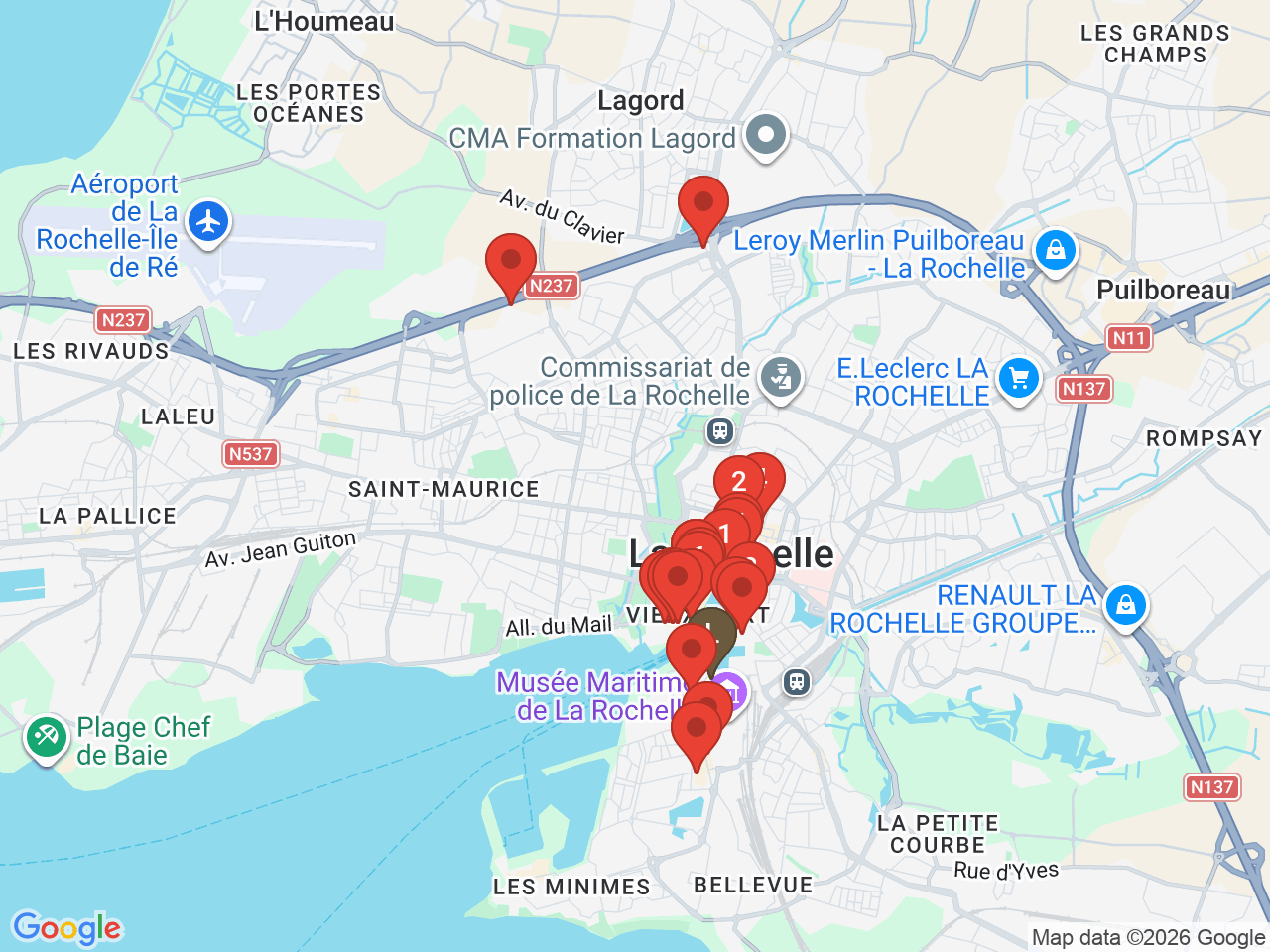 Map of eat & drink near La Rochelle Vieux Port